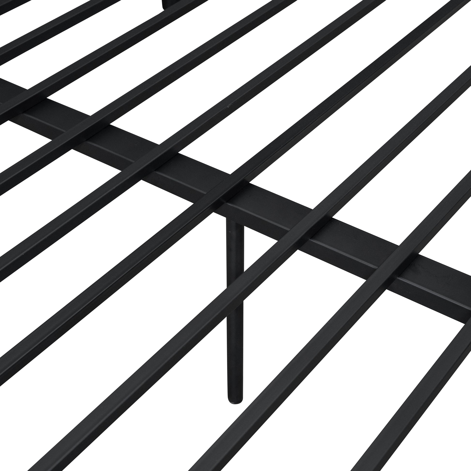Full Xl Over Queen Metal Bunk Bed, Black Black Iron