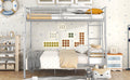 Full Xl Over Queen Metal Bunk Bed, Sliver Silver Iron