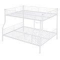 Full Xl Over Queen Metal Bunk Bed, White White Iron