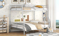 Full Xl Over Queen Metal Bunk Bed, Sliver Silver Iron