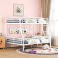 Full Xl Over Queen Metal Bunk Bed, White White Iron