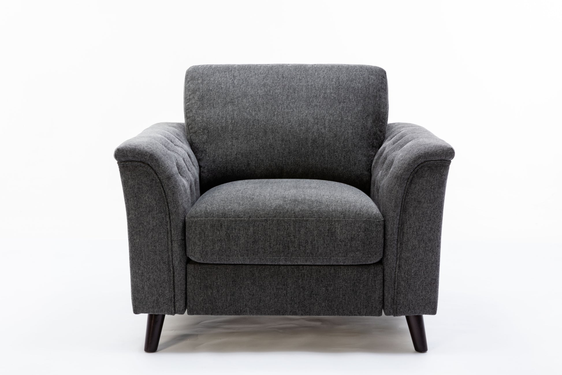 Stanton 36.5" Dark Gray Linen Chair With Tufted Arms Dark Gray Linen