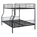 Full Xl Over Queen Metal Bunk Bed, Black Black Iron