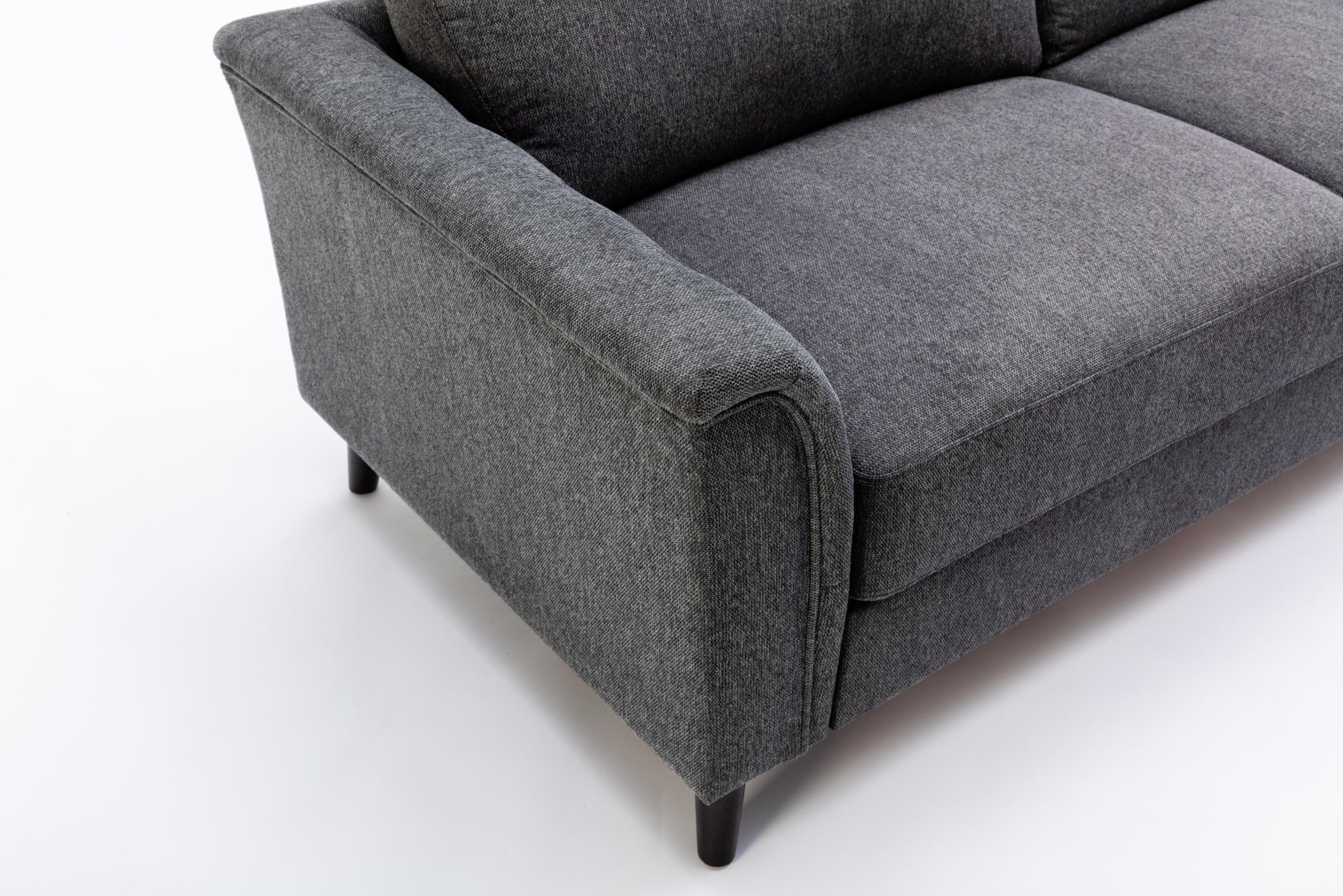 Stanton 80" Dark Gray Linen Sofa With Tufted Arms Dark Gray Linen