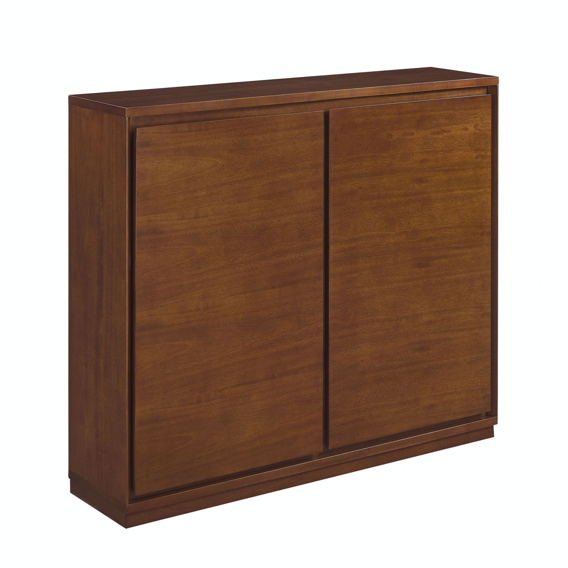 Walnut Colored Sideboard, Buffet Cabinet With 2 Outlet Holes, Storage Cabinet For Entryway, Hallway, Living Room, Kitchen, Dining Room, Bedroom, 39" 9.25" 32.63" 1 2 Shelves Walnut Brown Primary Living Space Mdf