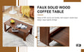 Modern And Practical Walnut Textured Coffee Tablestea Tables. The Double Layered Coffee Table Is Made Of Mdf Material. Suitable For Living Room 43.3