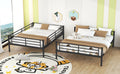 Full Xl Over Queen Metal Bunk Bed, Black Black Iron