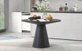 Retro Round Dining Table Minimalist Elegant Table For Living Room, Dining Room Black Black Rubber Wood