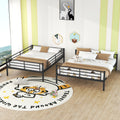 Full Xl Over Queen Metal Bunk Bed, Black Black Iron