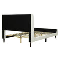 Full Size Upholstered Platform Bed, Velvet, Beige Beige Upholstered