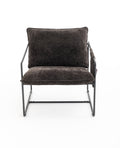 2 Chairs In 1 Box, Upholstered Hanging Armchair With Arm Pocket Metal Frame, Crushed Foam Cushions And Skin Friendly Braid For Living Room And Bedroom. Dark Gray Dark Grey Metal