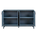 Sideboard With 4 Door Large Storage Buffet With Adjustable Shelves And Metal Handles For Kitchen, Living Room, Dining Room Navy Navy Mdf