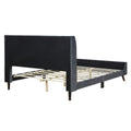 Queen Size Upholstered Platform Bed, Velvet, Gray Gray Upholstered
