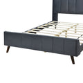 Queen Size Upholstered Platform Bed, Velvet, Gray Gray Upholstered