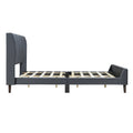 Full Size Upholstered Platform Bed, Velvet, Gray Gray Upholstered