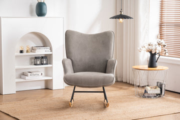 Adraya Rocking Chair Gray Foam Microfiber