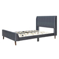 Full Size Upholstered Platform Bed, Velvet, Gray Gray Upholstered
