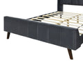 Full Size Upholstered Platform Bed, Velvet, Gray Gray Upholstered