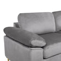 Shannon Velvet Sectional Sofa With Chaise Gray Foam Velvet
