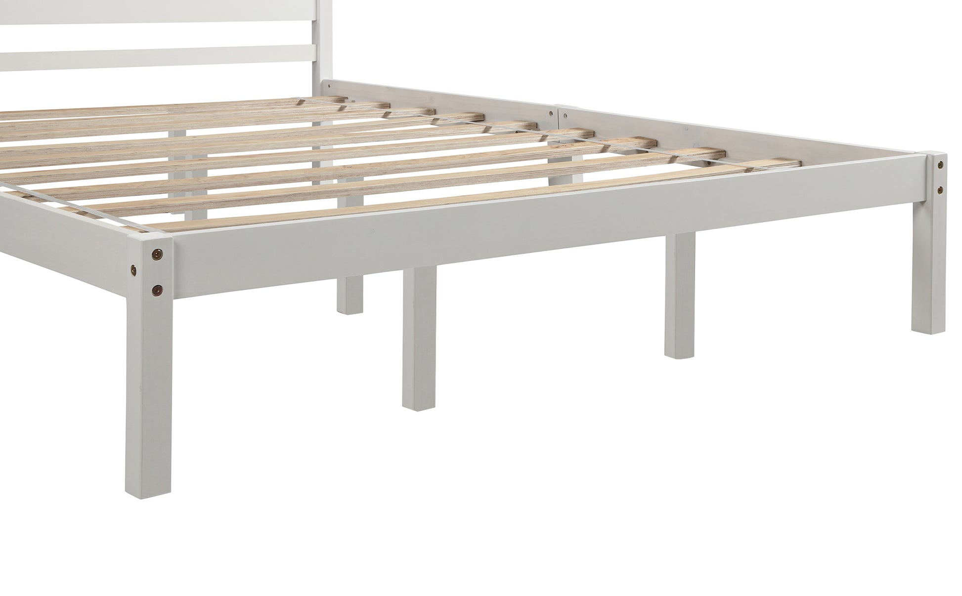 Platform Bed Frame With Headboard, Wood Slat Support, No Box Spring Needed, Queen, White Old Sku:Wf191420Aak Queen White Pine