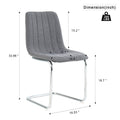 Modern Simple Light Luxury Dining Dark Grey Chair Home Bedroom Stool Back Student Desk Chair Metal Leg Silver Bow Chairs Set Of 4 Dark Gray Foam Metal