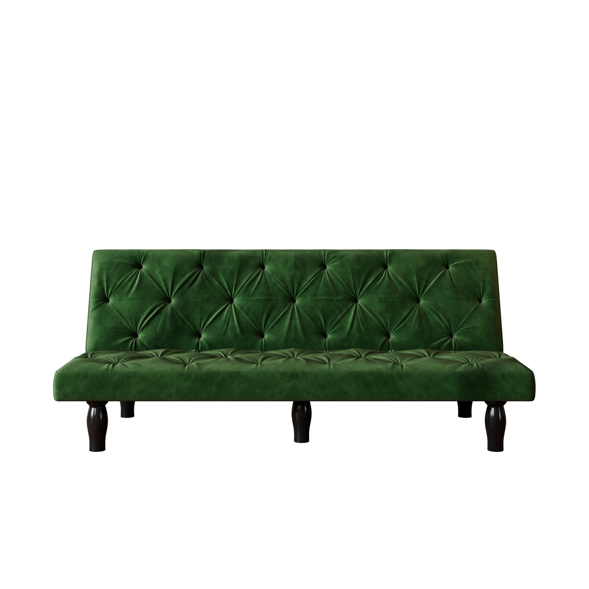 2534B Sofa Converts Into Sofa Bed 66" Green Velvet Sofa Bed Suitable For Family Living Room, Apartment, Bedroom Green Velvet