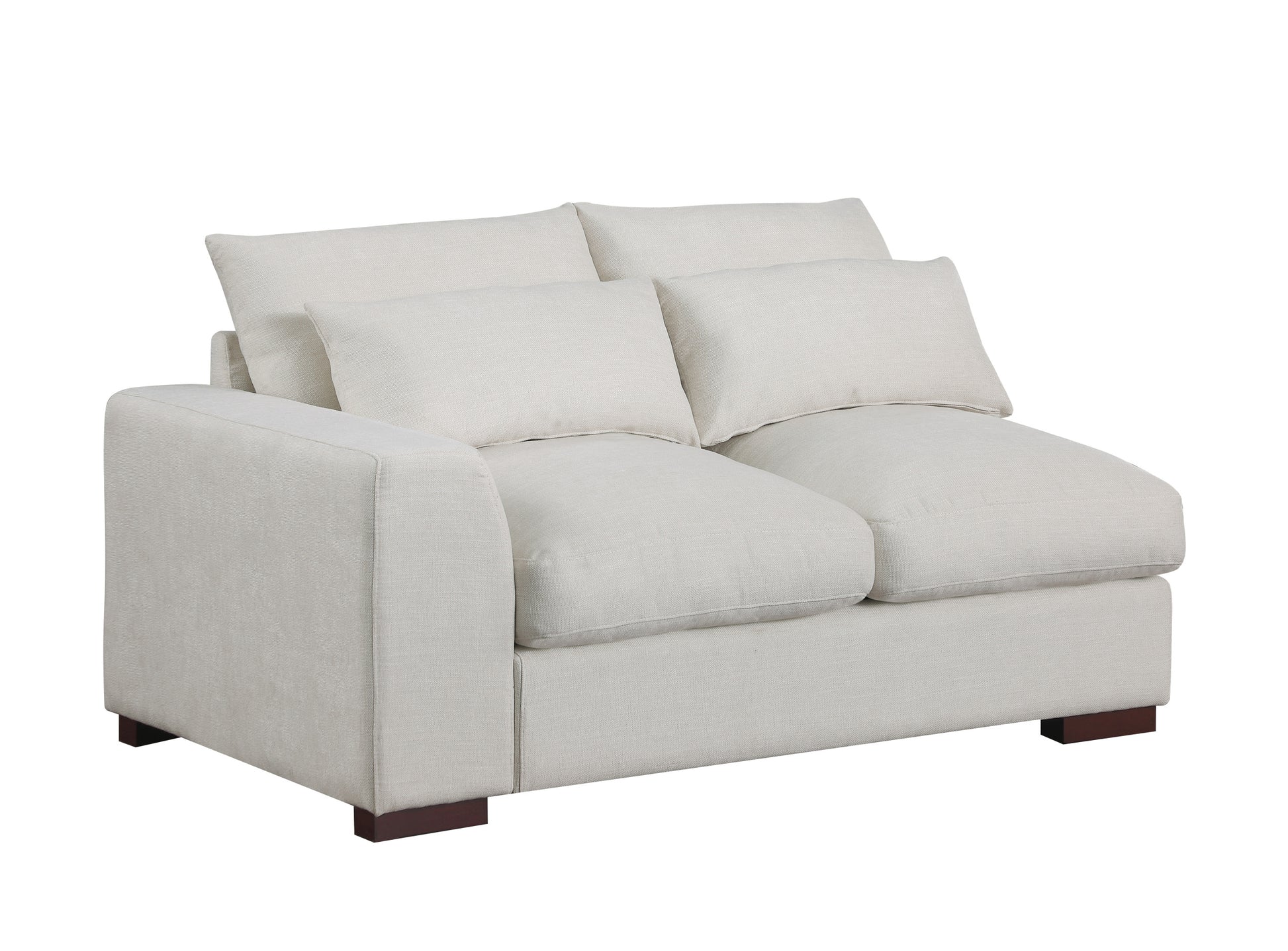 Tatman Linen Blend Sectional With 2 Ottomans Beige Foam Linen