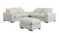 Tatman Linen Blend Sectional With 2 Ottomans Beige Foam Linen
