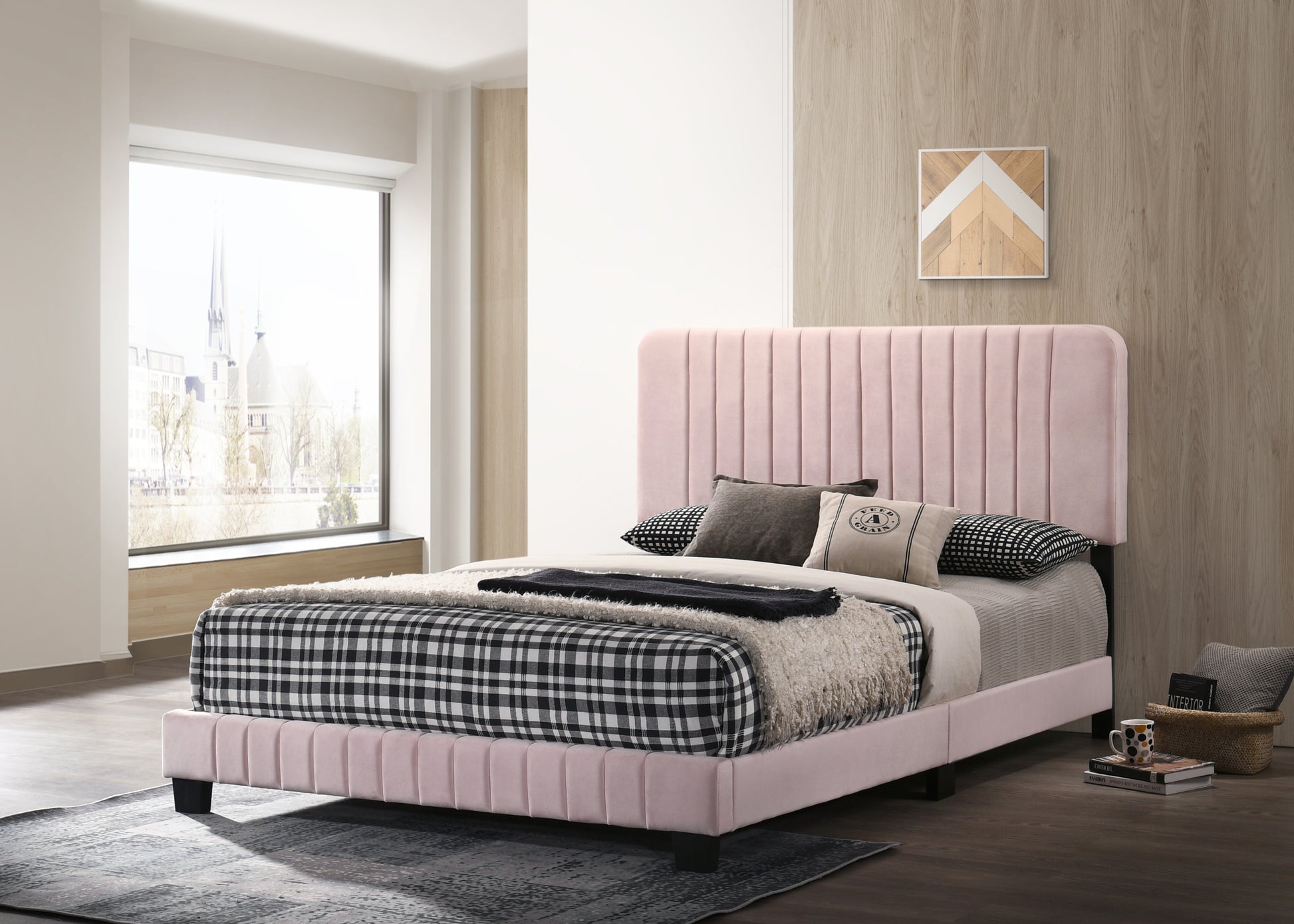Lodi G0406 Fb Up Full Bedpink Pink Foam Velvet