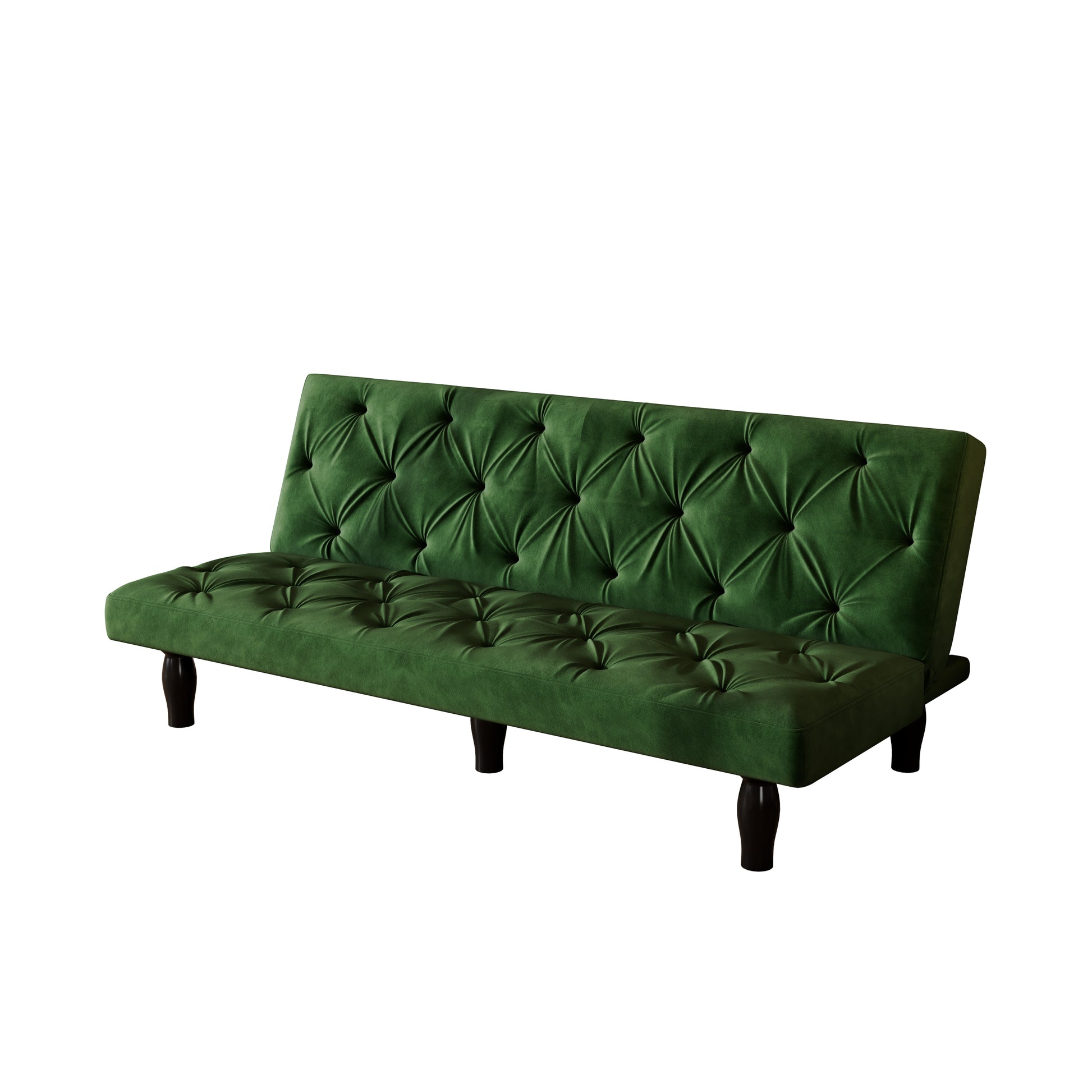 2534B Sofa Converts Into Sofa Bed 66" Green Velvet Sofa Bed Suitable For Family Living Room, Apartment, Bedroom Green Velvet