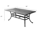 Rectangle Dining Table, Espresso Brown Brown Aluminum