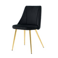 Modern Simple Velvet Dining Black Chair Home Bedroom Stool Back Dressing Chair Student Desk Chair Gold Metal Legs Set Of 4 Metal Black Velvet