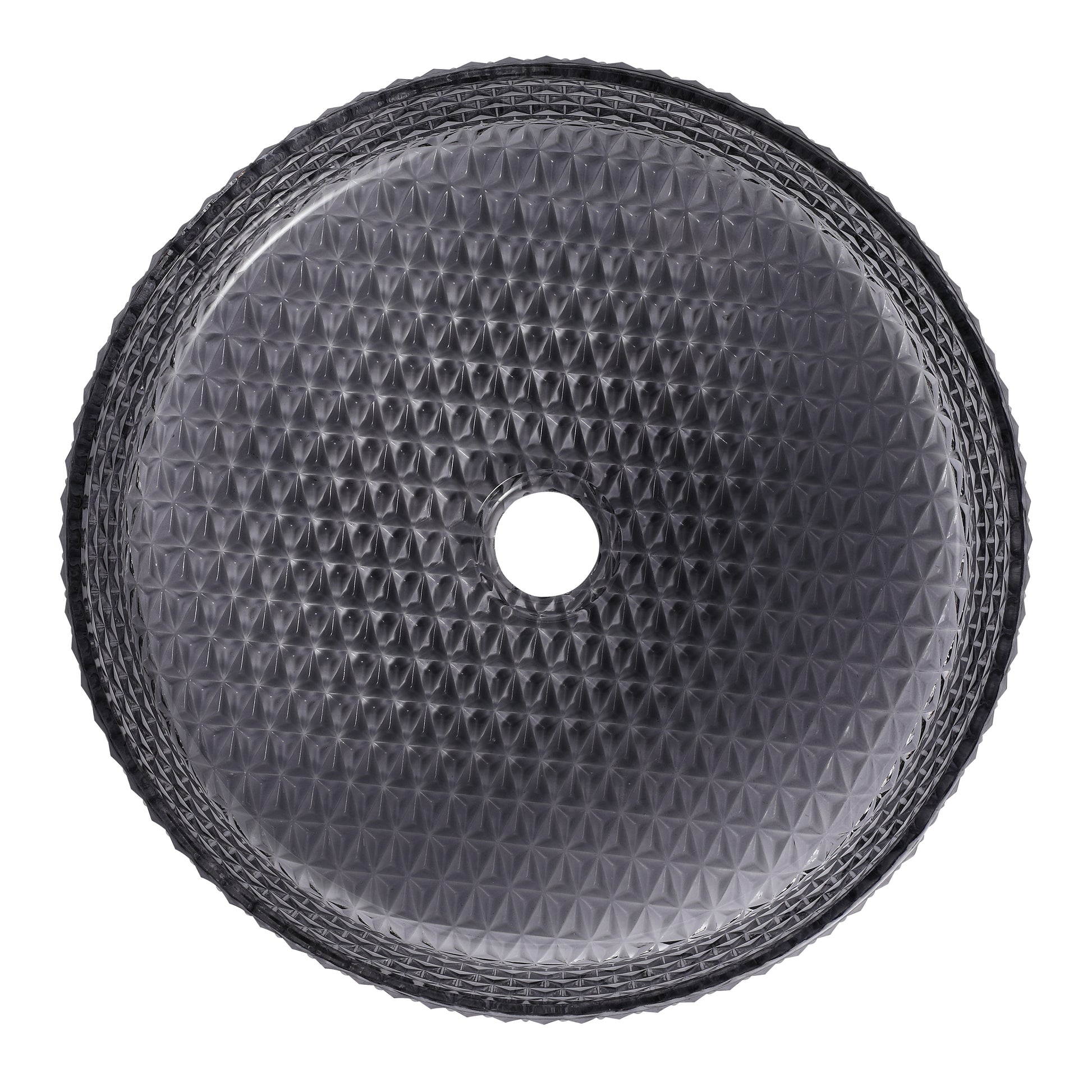 Glass Basin Circular Vessel Bathroom Basin, Bathroom Countertop Basin Transparent Grey Grey Bathroom Modern Glass