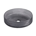 Glass Basin Circular Vessel Bathroom Basin, Bathroom Countertop Basin Transparent Grey Grey Bathroom Modern Glass