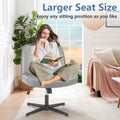 Sweetcrispy Cross Legged Chair,No Wheels Armless Swivel Home Office Chair Gray Pu Abs Rubber Steel Q235