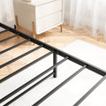 Queen Bed Frame With Storage Headboard, Metal Platform Bed With Charging Station, Bookcase Storage, No Box Spring Needed, Easy Assembly, Noise Free, Black Box Spring Not Required Queen Black Iron Brown Bedroom Bed Frame Metal & Wood