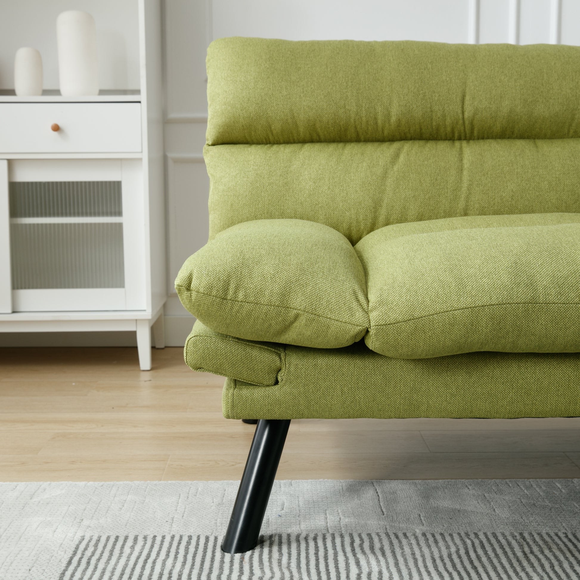 United We Win Furniture,Bedroom Furniture,Living Room Furniture,Sofa With Thick Cushion,Sofa Bed,Sleeper Sofa With Metal Feet. Green Linen 2 Seat