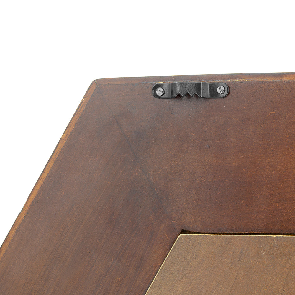 18.5" X 18.5" Hexagon Mirror With Solid Wood Frame, Wall Decor For Living Room Bathroom Hallway, Dark Brown Brown Wood Glass