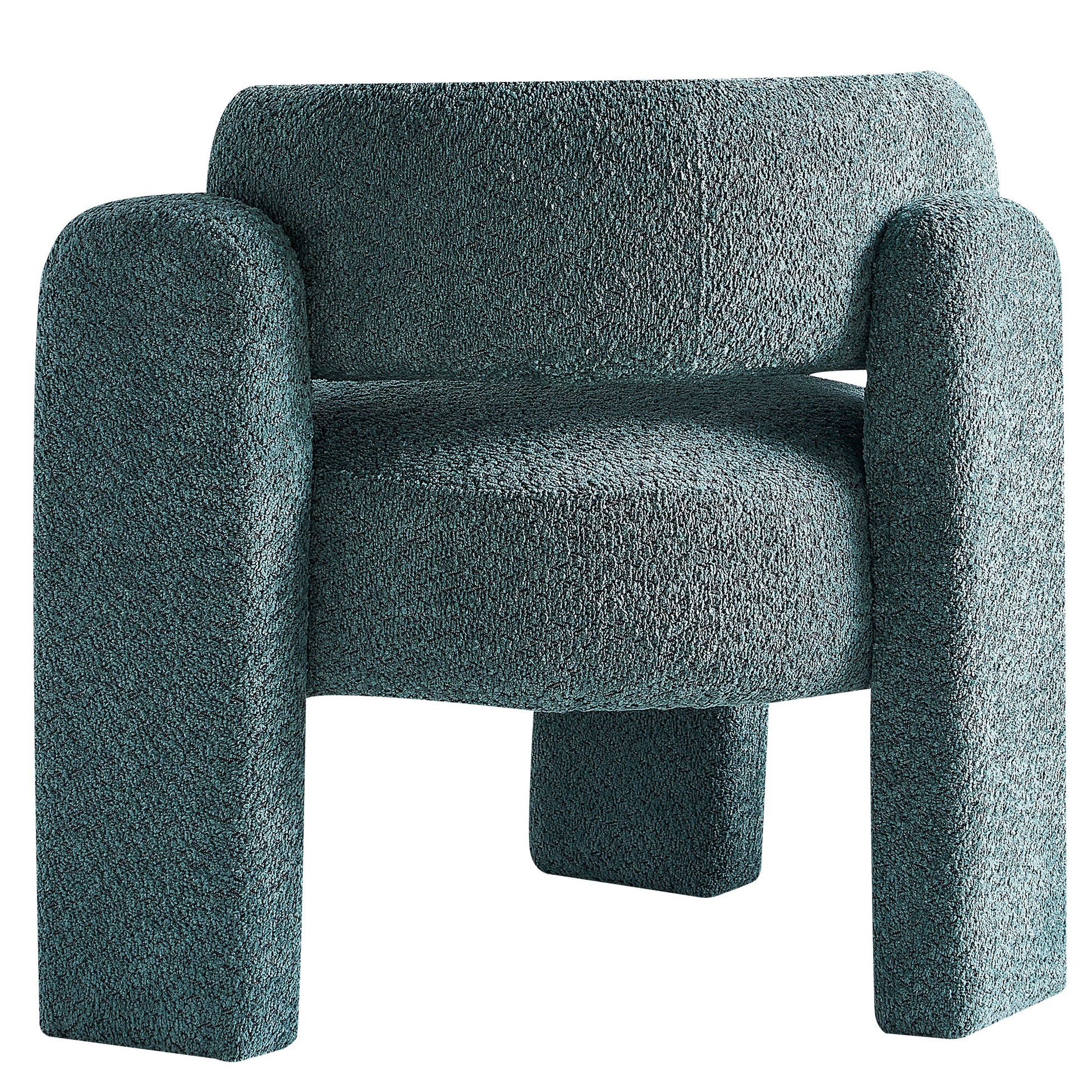 34.65" Wide Boucle Upholstery Accent Chair Green Green Primary Living Space Modern Foam Boucle
