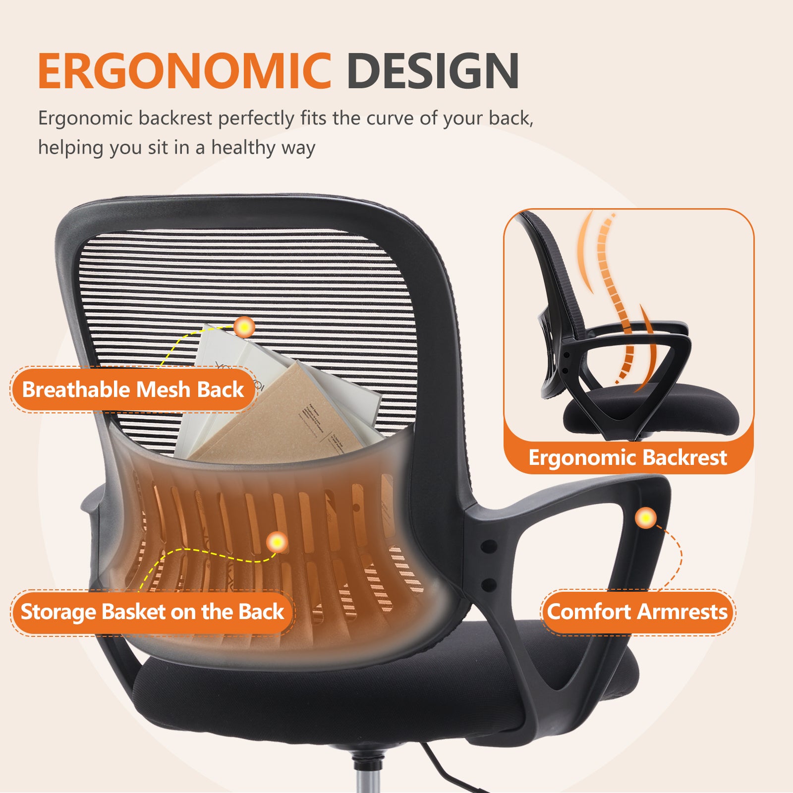 Sweetcrispy Ergonomic Drafting Chair Tall Standing Desk Office Chair Black Nylon Mesh