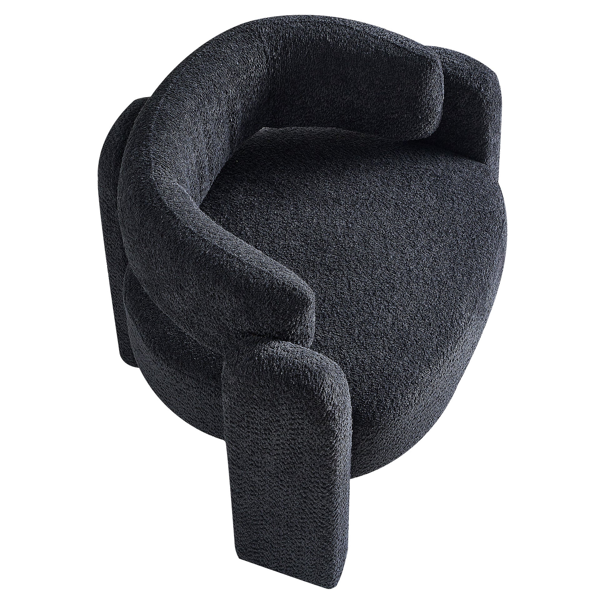 34.65" Wide Boucle Upholstery Accent Chair Dark Grey Dark Grey Primary Living Space Modern Foam Boucle