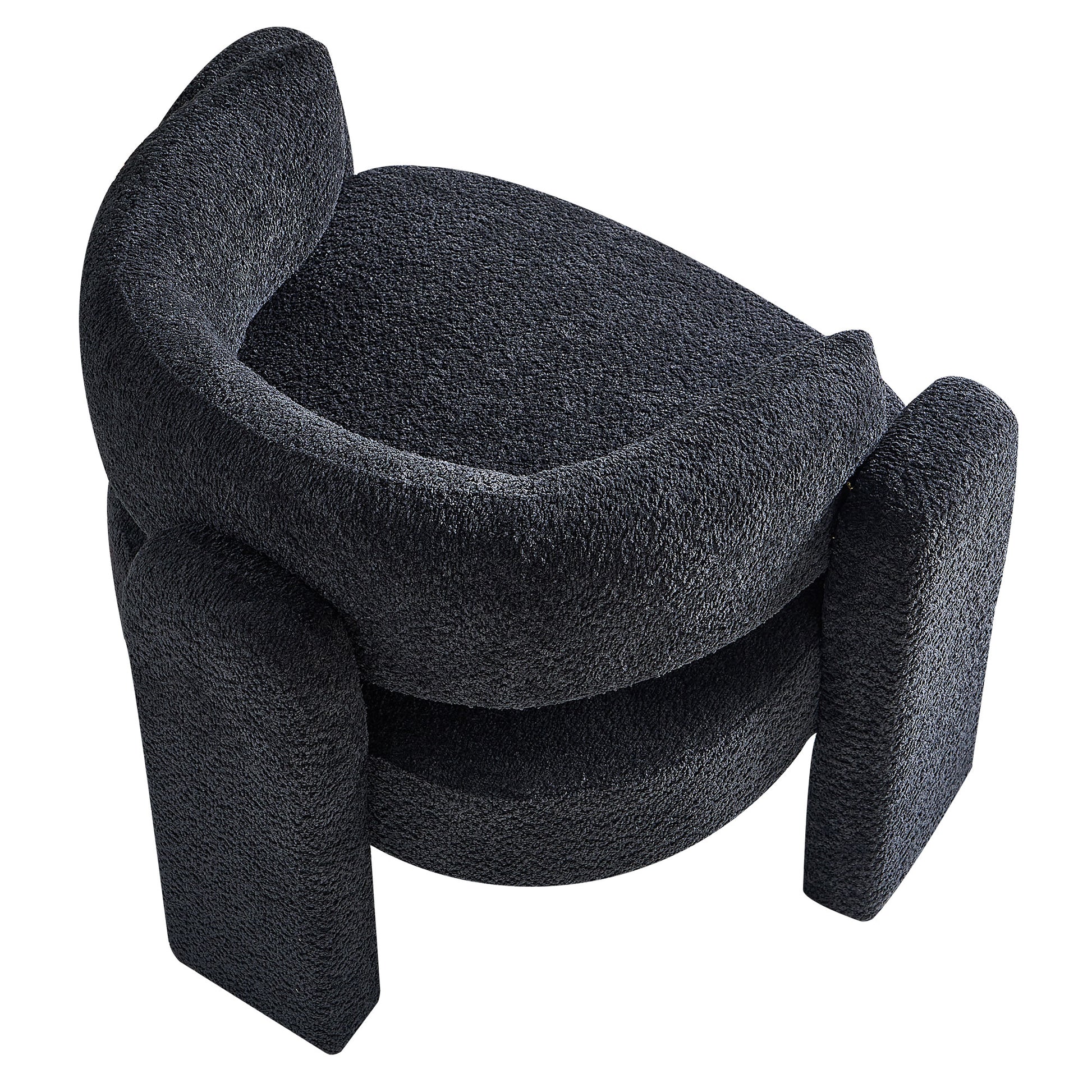 34.65" Wide Boucle Upholstery Accent Chair Dark Grey Dark Grey Primary Living Space Modern Foam Boucle