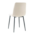 Indoor Velvet Dining Chair, Modern Dining Kitchen Chair With Cushion Seat Back Black Coated Metal Legs Upholstered Side Chair For Home Kitchen Restaurant And Living Room Set Of 4 Cream Color Metal