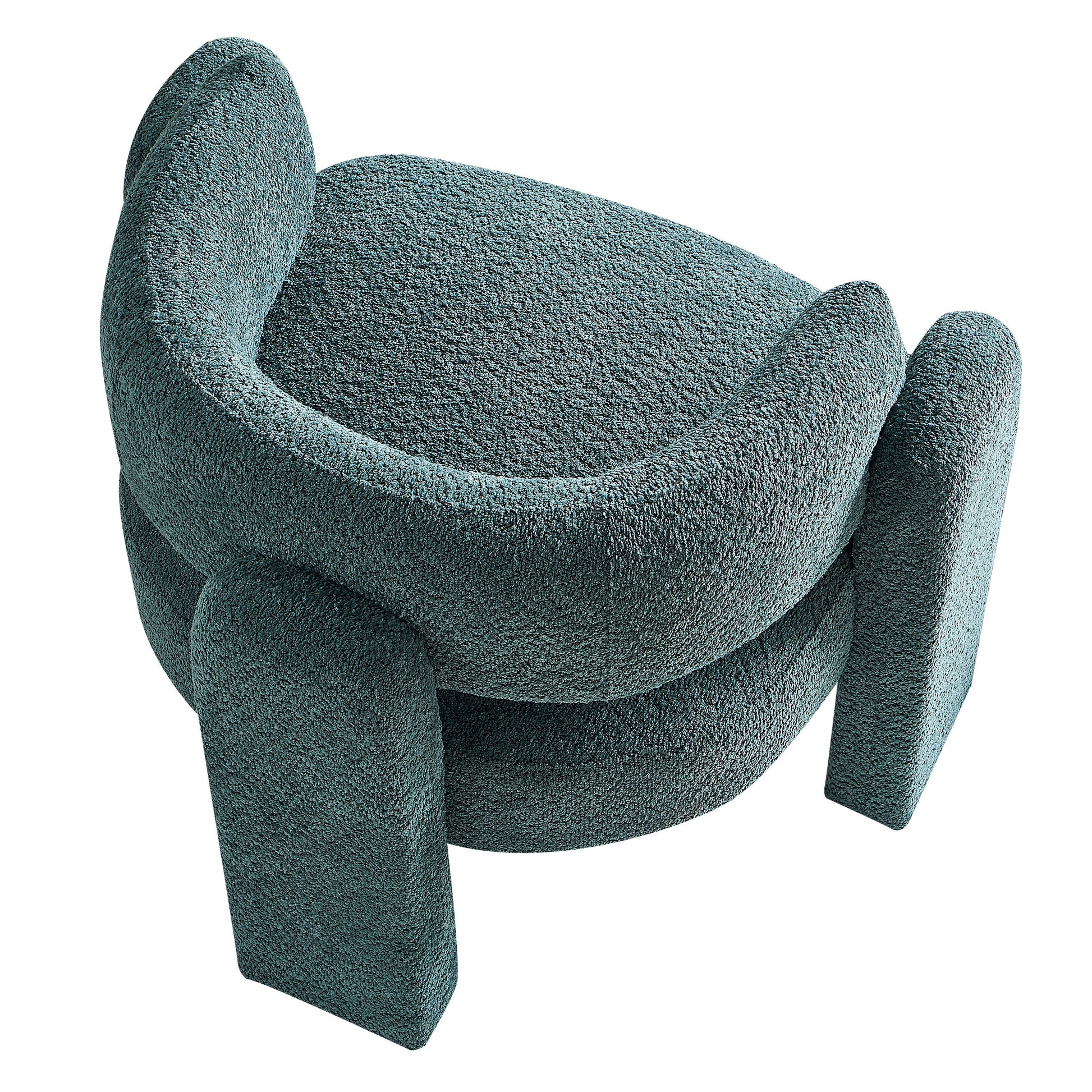 34.65" Wide Boucle Upholstery Accent Chair Green Green Primary Living Space Modern Foam Boucle