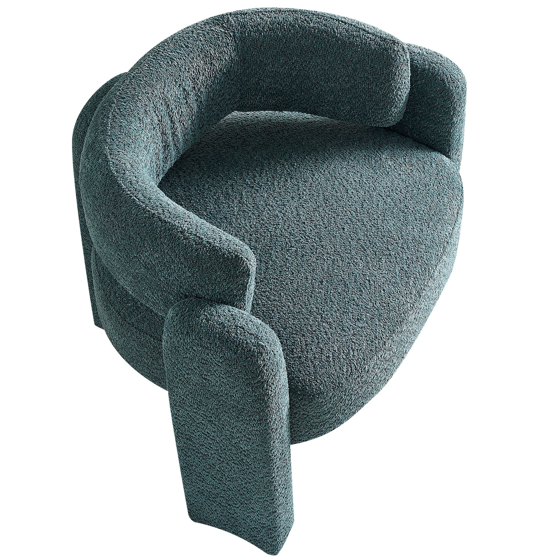 34.65" Wide Boucle Upholstery Accent Chair Green Green Primary Living Space Modern Foam Boucle