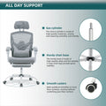 Sweetcrispy Mesh High Back Ergonomic Office Chair Lumbar Support Pillow Computer Desk Chair Grey Nylon Mesh