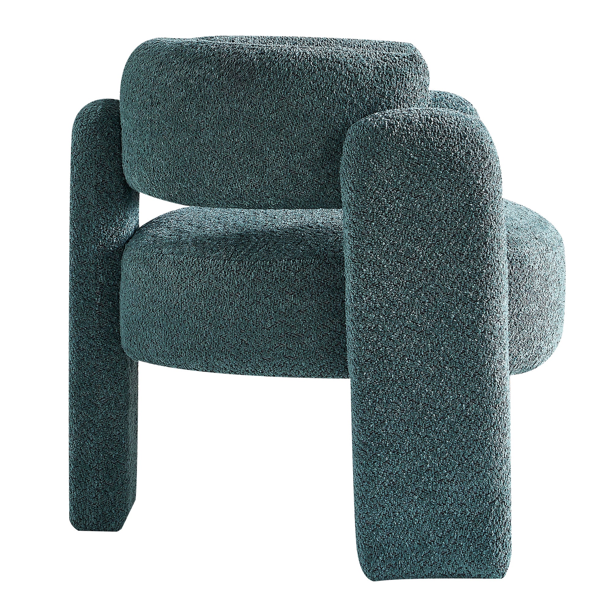 34.65" Wide Boucle Upholstery Accent Chair Green Green Primary Living Space Modern Foam Boucle