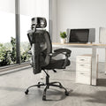 Sweetcrispy Mesh High Back Ergonomic Office Chair Lumbar Support Pillow Computer Desk Chair Black Nylon Mesh