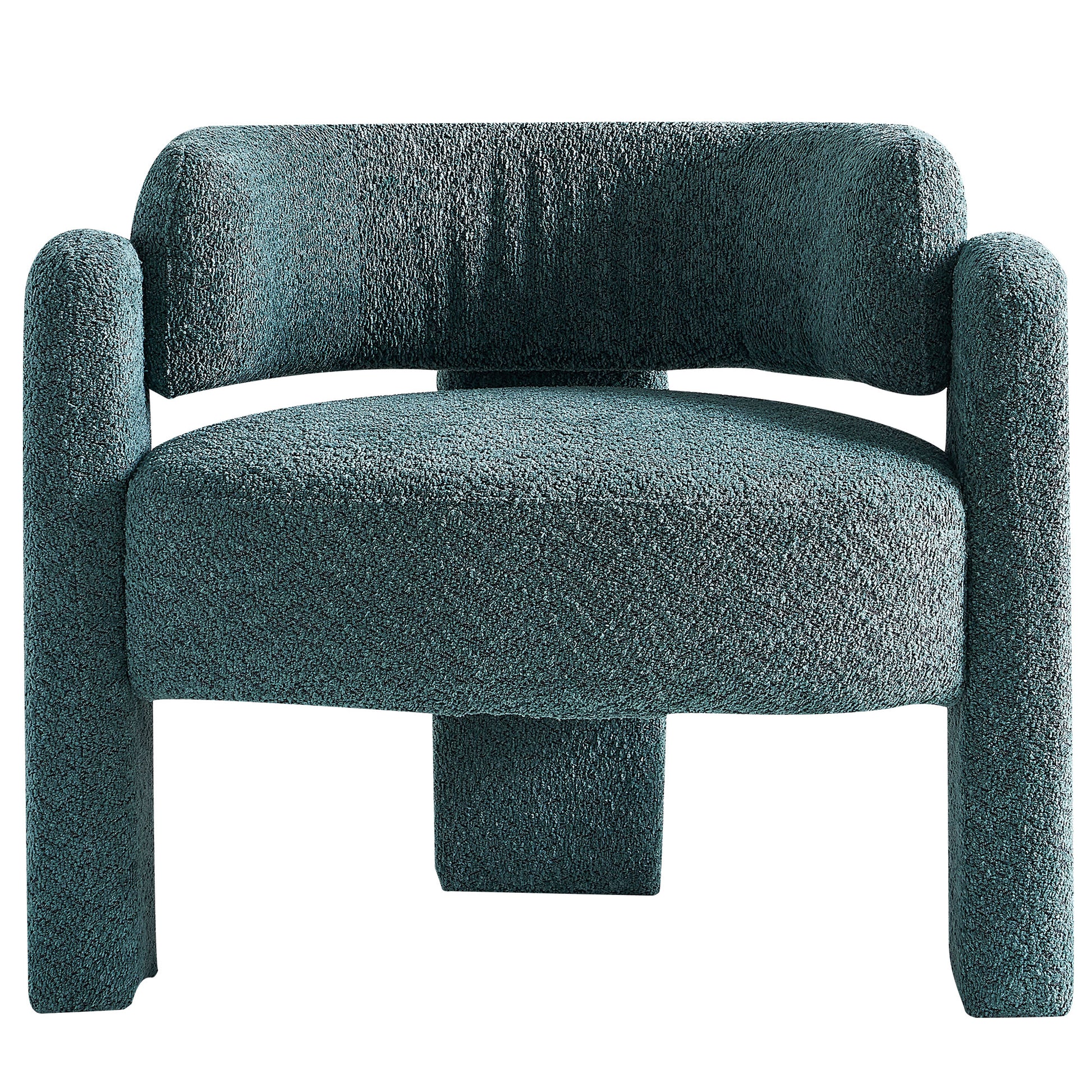 34.65" Wide Boucle Upholstery Accent Chair Green Green Primary Living Space Modern Foam Boucle
