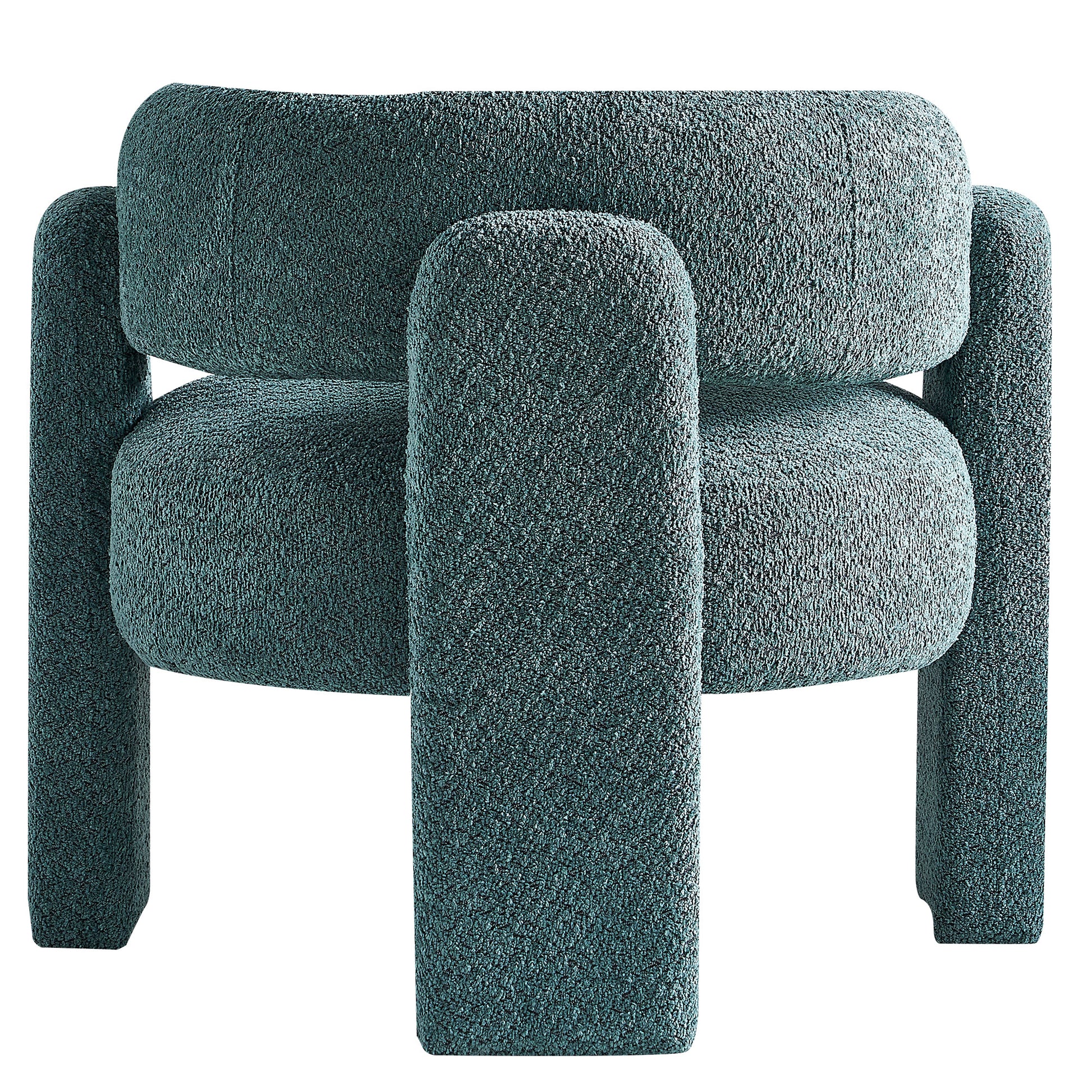 34.65" Wide Boucle Upholstery Accent Chair Green Green Primary Living Space Modern Foam Boucle